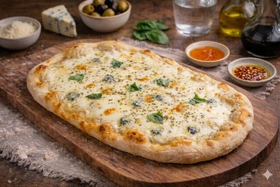 Farcitura Quattro Formaggi per pinsa romana — ingredienti e preparazione